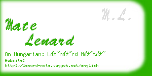 mate lenard business card